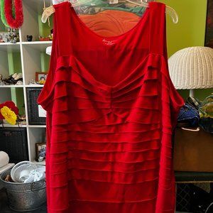 Lane Bryant 26/28 Red Ruffle Tank Top